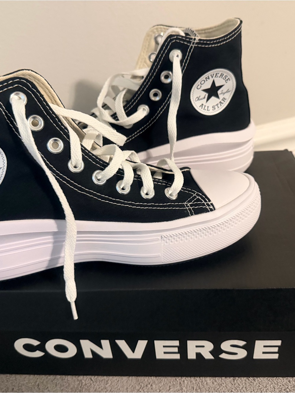 Converse Black & White Platform Chuck Taylor High Tops